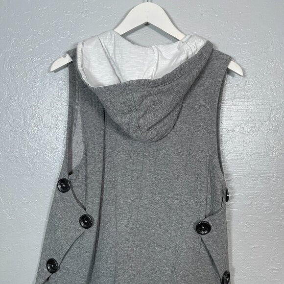 Neon Buddha Women XL Gray Highlands Hooded Sweater Vest Lagenlook Oversized - Picture 6 of 7